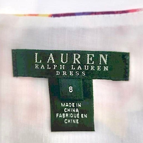 RALPH LAUREN Sleeveless Floral Print Dress with Hidden Rear Zipper Sz 8 - Picture 4 of 5